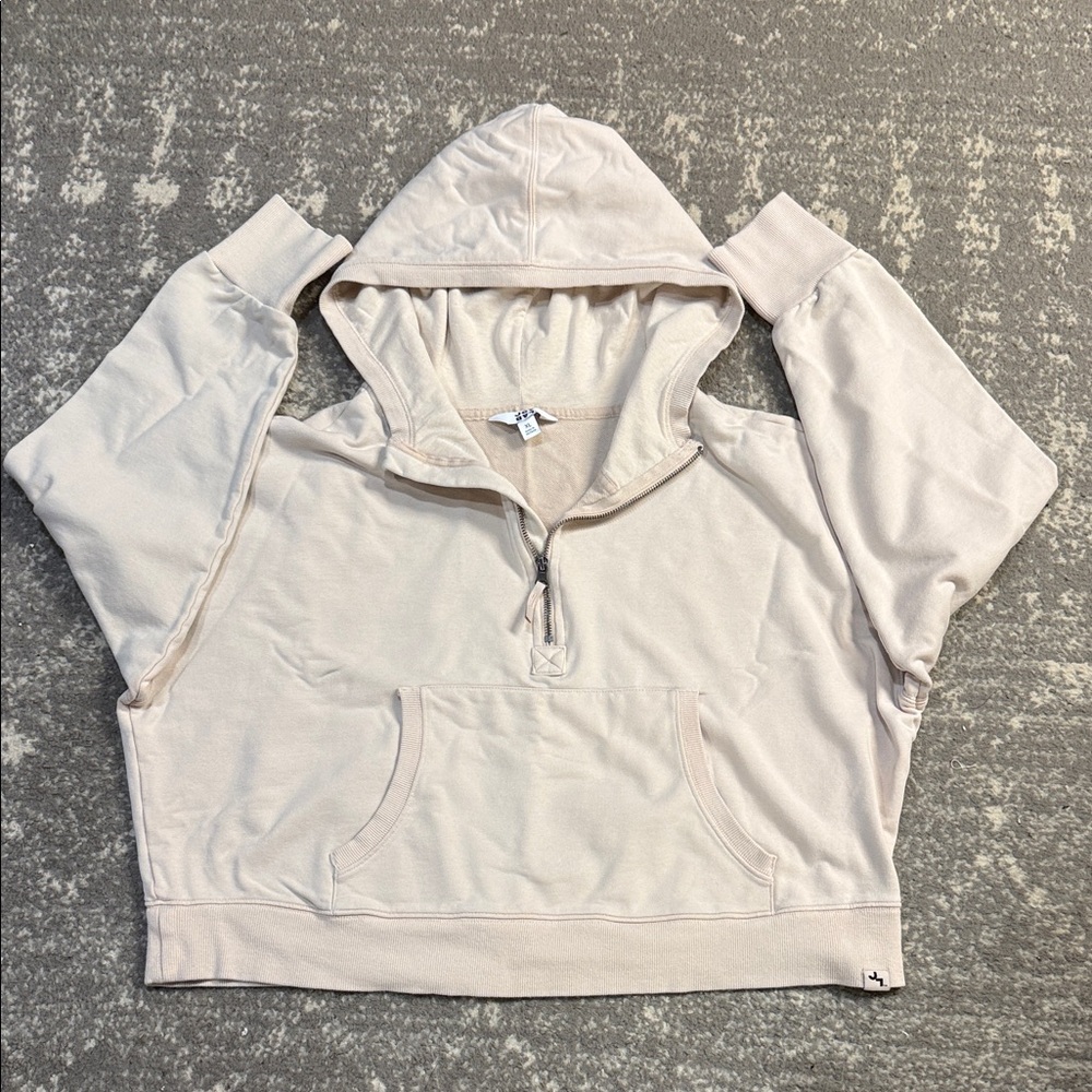 JoyLab Pale Cream Half-Zip Hoodie Sweatshirt